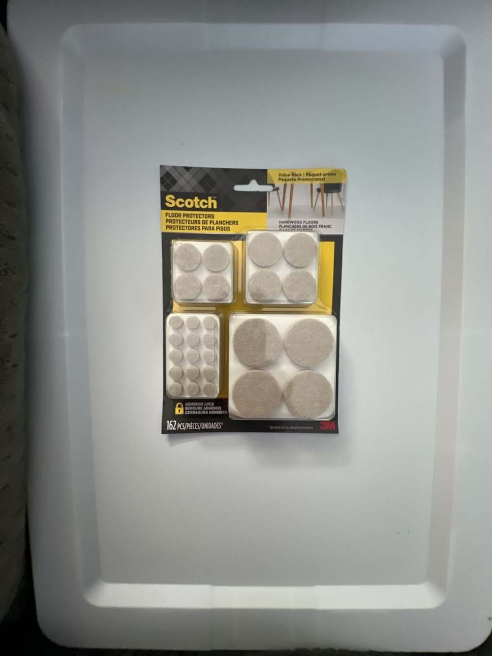 Scotch Felt Pads Value Pack Assorted Sizes 162-Pack Beige Floor Protectors